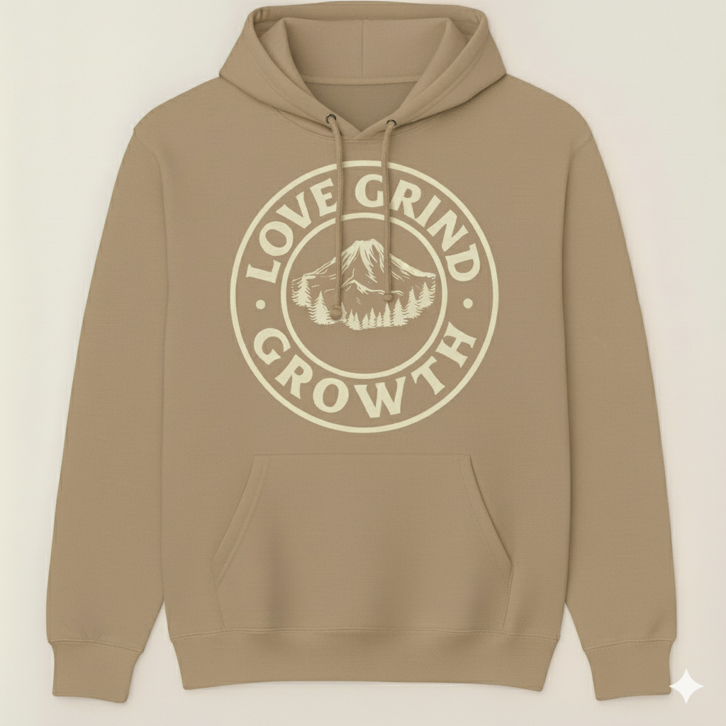 Love Grind Growth PNW Collection Hoodie (White)
