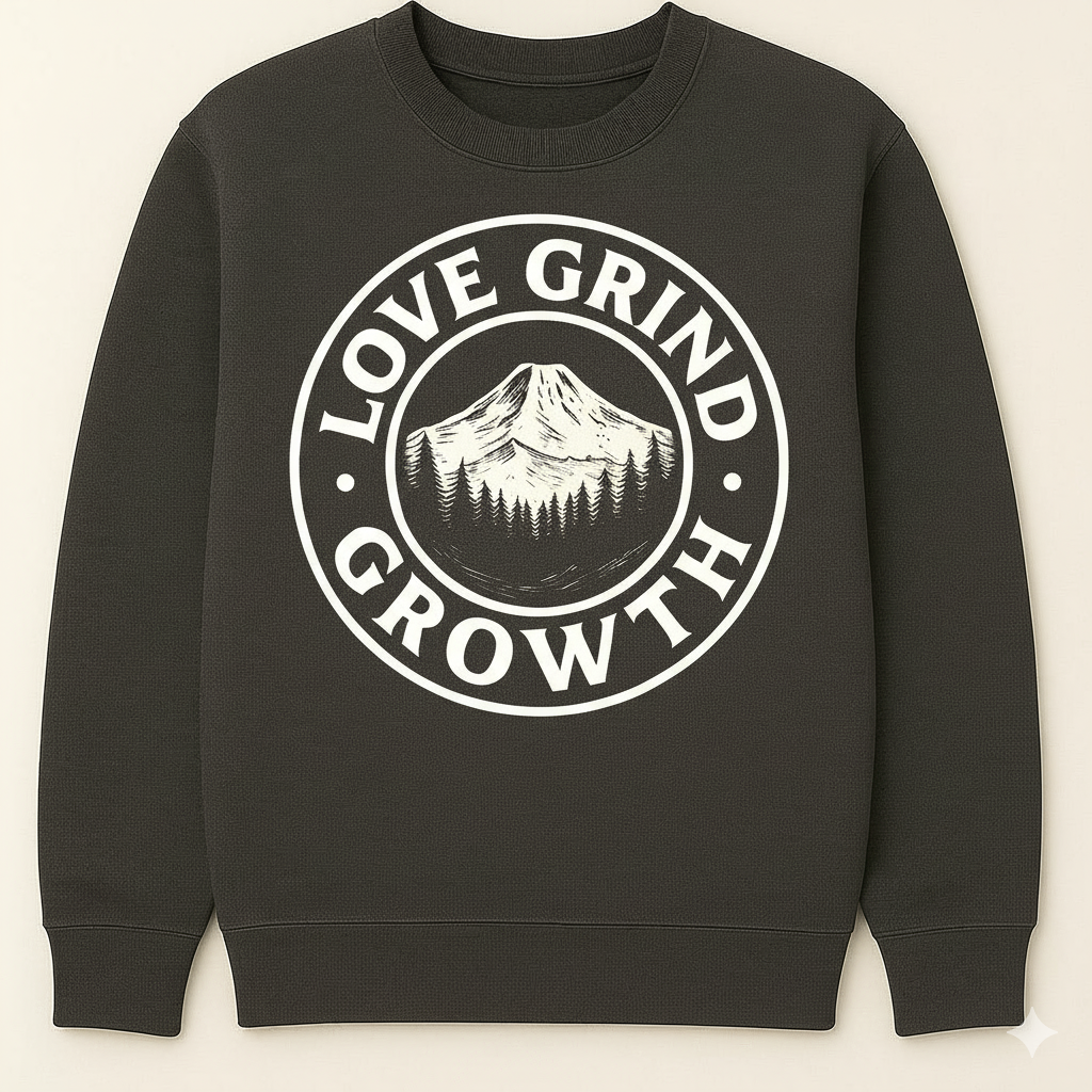 Love Grind Growth PNW Collection Crew Necks (White)