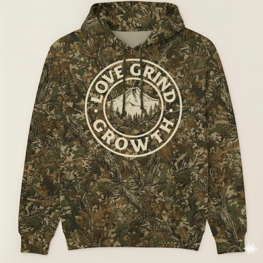 Love Grind Growth PNW Collection Hoodie (White)