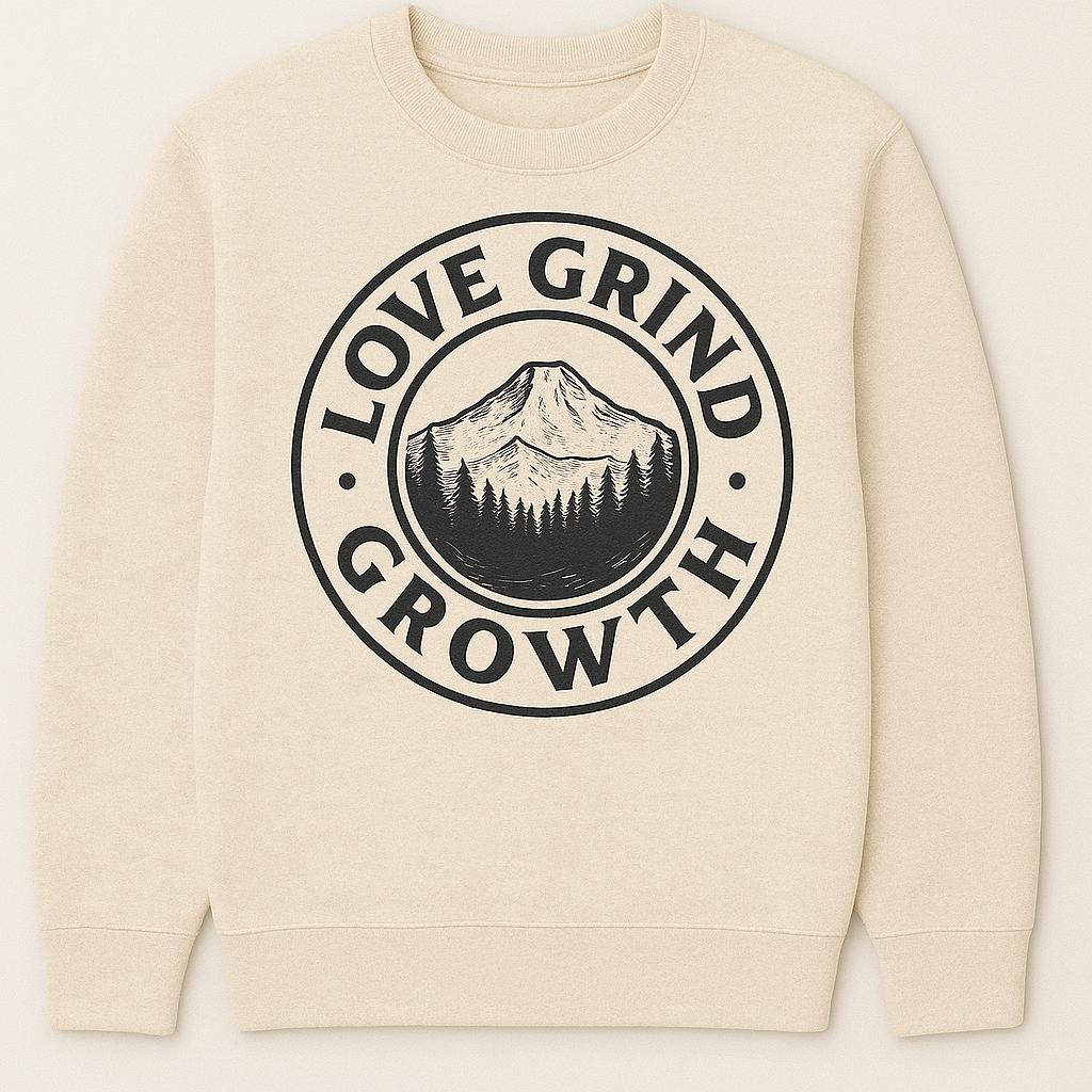 Love Grind Growth PNW Collection Crew Necks (Cream)
