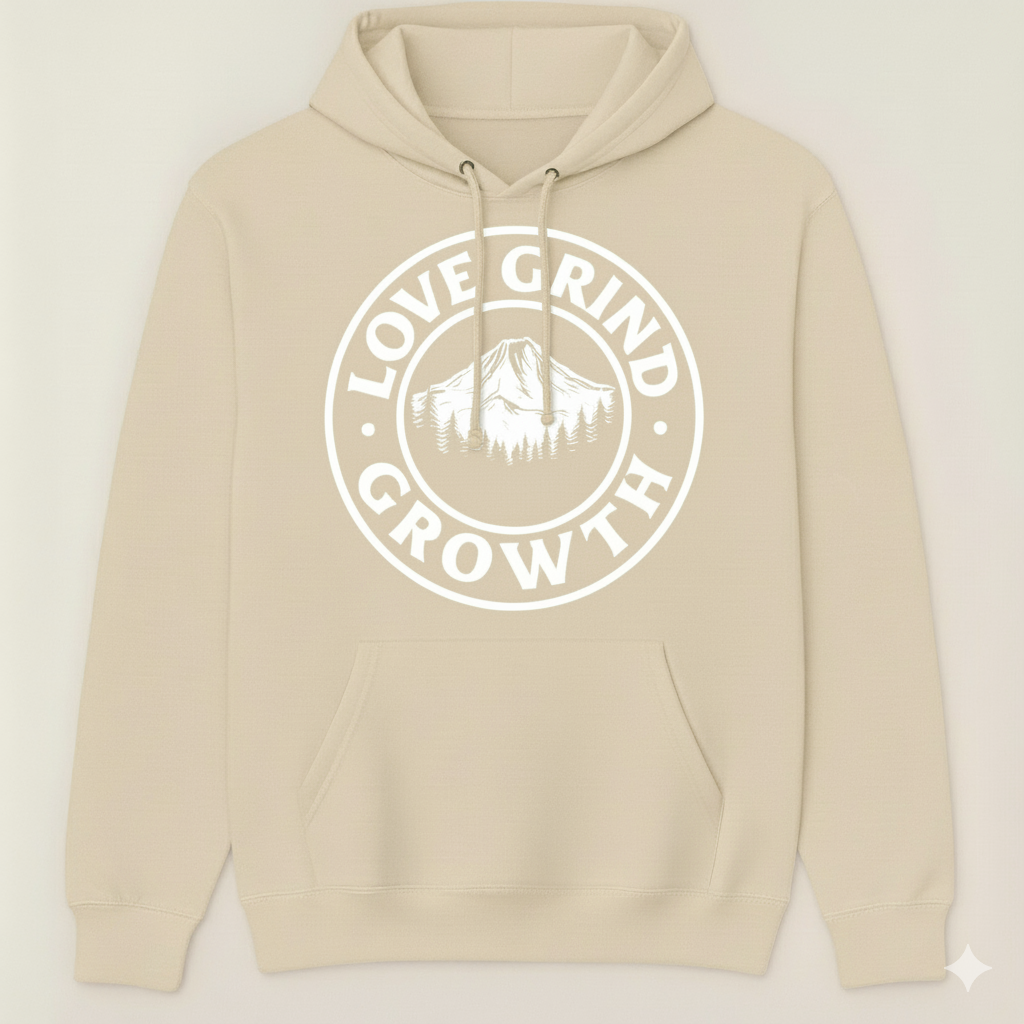 Love Grind Growth PNW Collection Hoodie (White)