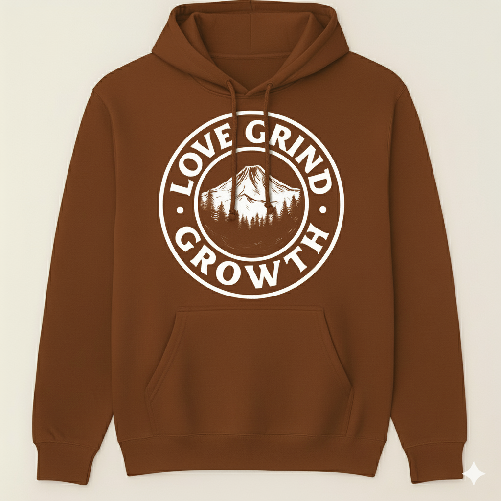 Love Grind Growth PNW Collection Hoodie (White)