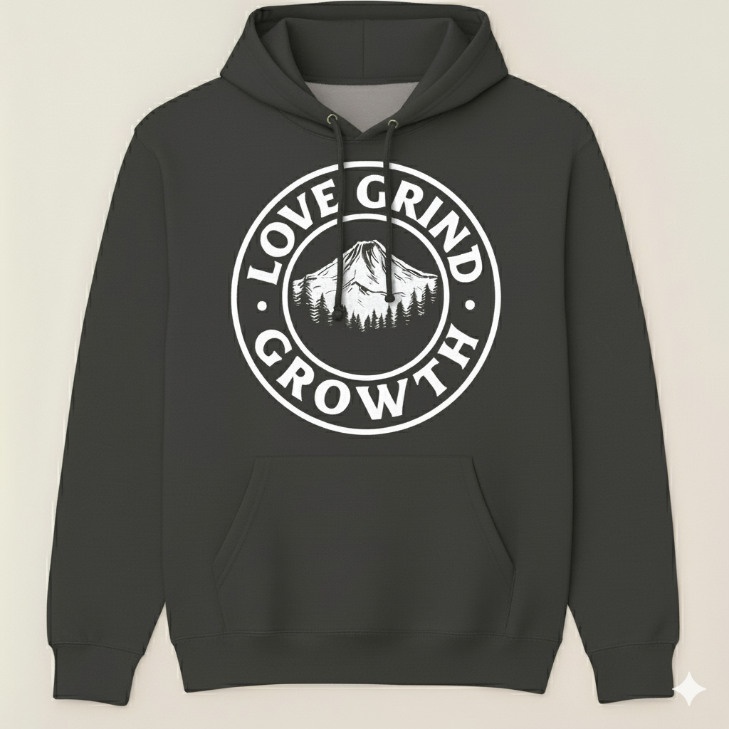 Love Grind Growth PNW Collection Hoodie (White)