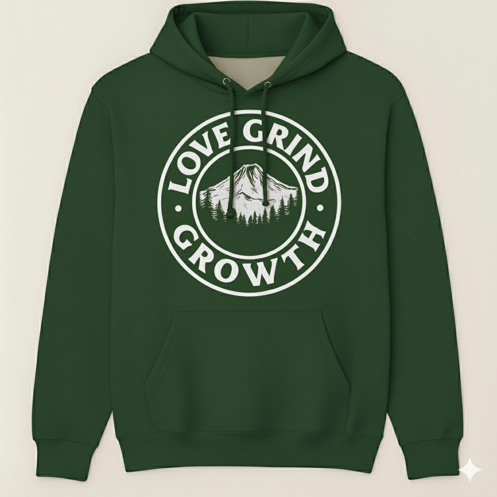 Love Grind Growth PNW Collection Hoodie (White)