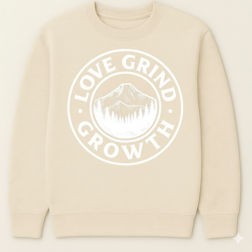 Love Grind Growth PNW Collection Crew Necks (White)