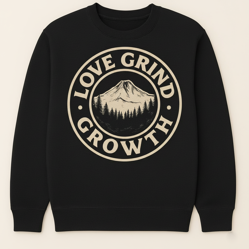 Love Grind Growth PNW Collection Crew Necks (Cream)
