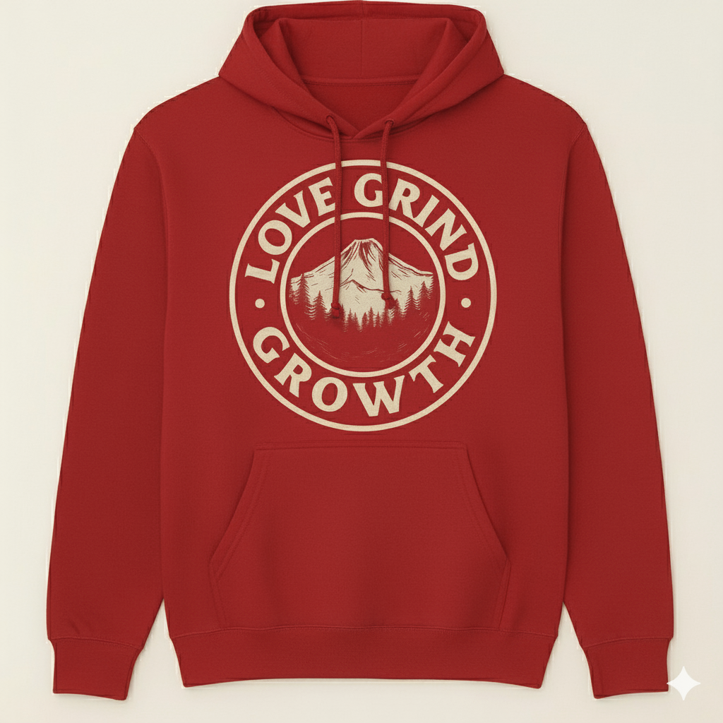 Love Grind Growth PNW Collection Hoodie (White)