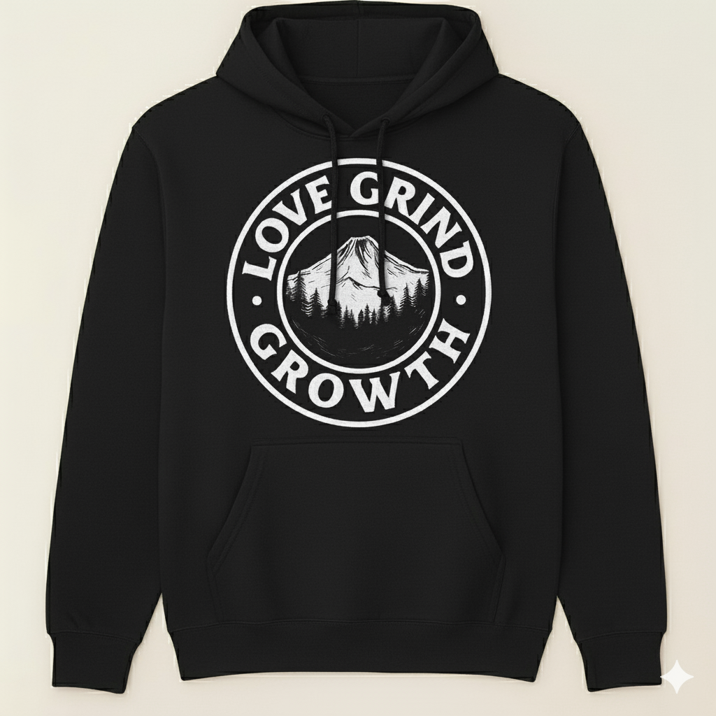Love Grind Growth PNW Collection Hoodie (White)