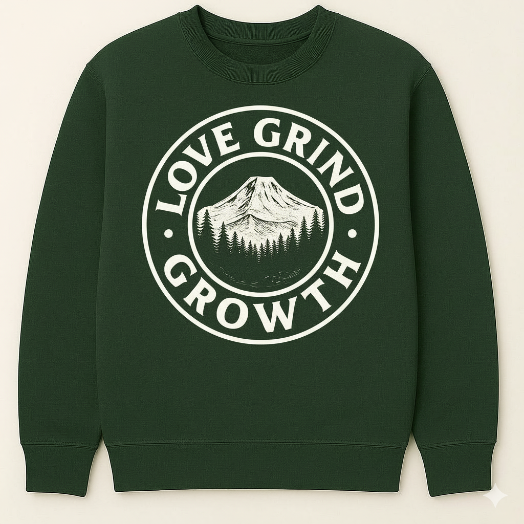 Love Grind Growth PNW Collection Crew Necks (White)